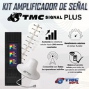 KIT AMPLIFICADOR DE SEÑAL TMC SIGNAL PLUS DE 65DB + ANTENA TASKER 17DB + ANTENA DOMO PLUS INTERNO