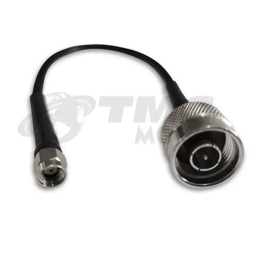 [PG-SMAMRP-NM] CONECTOR PIGTAIL SMA MACHO PIN HEMBRA A N MACHO ( SMA MALE RP A N MALE ) CABLE LMR200 25CM ULTRA BAJA PERDIDA